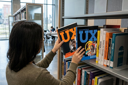 Pessoas lendo o livro Fundamentos de UX